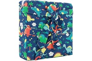 ColdShine Toddler Booster Seat with Straps Baby Kid Infant Demountable Adjustable Washable Portable Dining Chair Pad Chair Increasing Cushion Blue Dinosaur