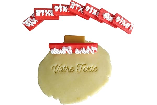 3DKOUPE - Tampon à biscuit personnalisable - Police d'écriture au choix - Personnalisable avec texte - Avec ou sans poignée
