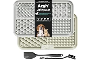 Azyh Alfombrilla para lamer para perros y gatos, paquete de 2 unidades, alimentador lento para perros grandes y cachorros, juguetes para aliviar la ansiedad, tapete de alimentación para mantequilla,