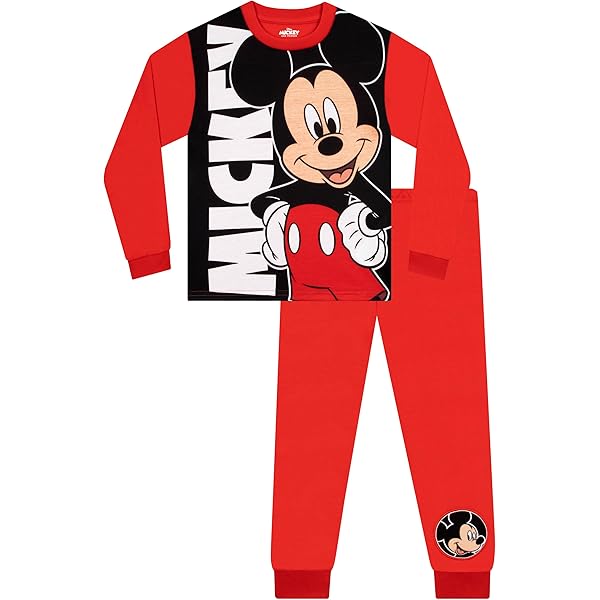 CERDÁ Life'S Little Moments Hombre Mickey Mouse-Pijama Familiar a Juego de Navidad 100% Algodón-Licencia Oficial Disney, Rojo, Talla M (2200008165_T3M-C65