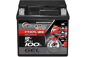BlackMax YTX7L-BS Motorradbatterie GEL 12V 7Ah CTX7L-BS Batterie Roller 7Ah 6Ah