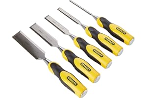 Stanley Dynapgrip Stechbeitel-Set (5-teilig, 6/12/18/25/32 mm Beitelbreite, Chrom-Stahl Legierung, ergonomisch) 2-16-885
