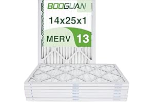 BOOGUAN Filters 14x25x1 MERV 13 Air Filters Pleated HVAC AC Furnace Filters (6-Pack)