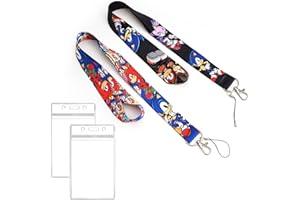 GTOTd Hedgehog Game Lanyard with ID Holder (2Pcs) for Keys Wallet. Kids Gifts Video Game Lanyard Merch Party Supply for Teens