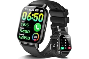 HENDARI Montre Connectée Femmes Homme avec Appel Bluetooth, 1.85" Smartwatch Montre Sport avec 110+ Modes Sportifs, Fréquence Cardiaque/SpO2/Sommeil, Etanche IP68 Montre Intelligente pour iOS Android…