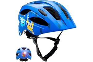‎CRAZY SAFETY Crazy Safety Cool Kinder Fahrradhelm | Fahrradhelm Kinder 6-12 Jahren für Fahrrad, Skateboard, Mountainbike, Inlineskates | USB-aufladbares Rücklicht | Verstellbarer Fahrradhelm 54-58 cm (Schwarz).