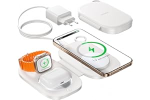 toocki Stacja ładująca 3 w 1, kompatybilna z Mag-Safe, składana, bezprzewodowa ładowarka z wyświetlaczem LED do iPhone 16, 15, 14, 13, 12, podróżna stacja ładująca do Apple Watch i Air Pods, ładowarka