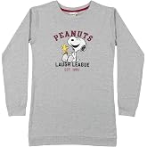United Labels The Peanuts Snoopy Nightdress for Women - Laugh League Sleep Shirt Pyjamas Long Sleeve Top Grey