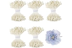 XRXYMQ 1750 Pièces Pistil Fleur Loisir Creatif Cure-Pipe Fleurs Crème Accessoires de Cure-Pipe pour Bricoler Travaux Manuels Décoration