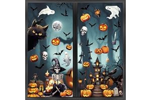 JOFONY 3D Halloween Window Clings - Reusable Party Decoration Window Decals
