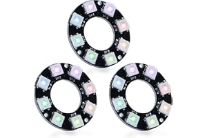 CUQI WS2812 RGB LED-ring 8 bitar individuell adresserbar WS2812 LED 50 mm diameter för Arduino, Raspberry Pi, gör-det-själv-p