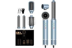 OKWRAP Cepillo Secador De Pelo, Secador Cepillo de aire caliente 5 En 1,Secador Pelo Profesional De Alta Velocidad, Air Hair Styler Con Thermal Brush, Cepillo Alisador, Cepillo Moldeador De Pelo