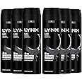 Lynx Pack of 6 XL Black 48 Hours High-Definition Fresh Frozen Pear & Cedarwood Scent Body Spray Deodorant with dual-action odor-busting zinc technology, 200ml