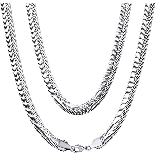 Day.Berlin Collana A Serpente Donna Larga 6 Mm, Placcata Oro 18k, Acciaio Inox 316L, Lunghezza 45+5 Cm