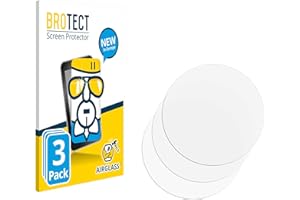 brotect Protection Écran Verre pour Circulaire Displays (ø: 60 mm) (3 Pièces) Film Protecteur Vitre 9H [Anti-Rayures, Transparent]