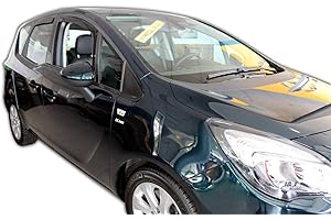 J&J AUTOMOTIVE | Heko Deflecteurs d'air Déflecteurs de Vent Compatible Avec Meriva B 2010-2017, Ensemble 4 pi?ces, Aérodynamique, Montage facile