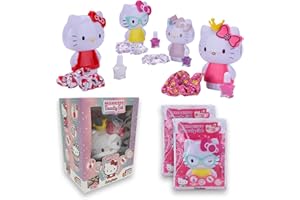 #sbabam Funny Box Hello Kitty Beauty Set, Hello Kitty Gadget verwandelt Sich in Girl Brush mit Spiegel, Hair Scrunchies, Nagellack - 2 Pcs, Girl Toy 6 Jahre Limited Edition