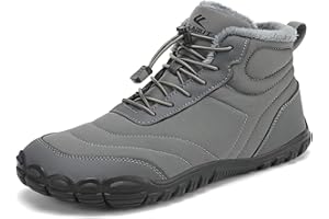 FLARUT Winter Barfußschuhe Herren Damen Warm Gefüttert Winterschuhe Breite Zehen Wasserabweisend Traillaufschuhe Winterstiefel