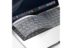 GPXIIZ Tastaturschutz Kompatibel für 2025-2022 MacBook Air 13,6/Air 15 M4 M3 M2, 2024-2021 Mac Pro 14/Pro 16 Pro/Max M4 M3 M2 M1 Ultra Dünn TPU Keyboard Cover, US-Layout, Klar