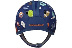 SafeheadBABY Casco di sicurezza per bambini pluripremiato per gattonare e camminare Caschi di protezione per la testa del bambino Traspiranti ed espandibili - Blu sportivo.