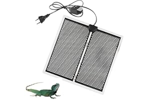 NEKOSUKI Tapis Chauffant Reptile, Tapis Chauffant Terrarium Réglable avec Contrôle De La Température pour Reptiles Tortue, Serpents, Lézards, Geckos, Araignées, Chauffant Aquarium (14W-28x28cm)