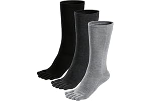 PUTUO Uomo Calzini con Dita Separate, Calze 5 Dita Uomo Calzini Sportivi in Cotone, Calzini Uomo di Alta Qualità, EU 39-45, 3/5 paia