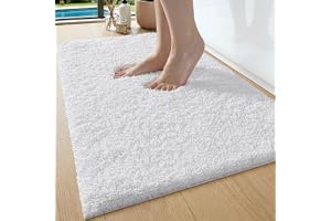 DEXI Badrumsmatta 60 x 90 cm, superabsorberande och extra tjock mikrofiber, maskintvättbar, halkfri matta för dusch, badkar, toalett
