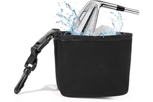 nnOuOnn Golf Ball Cleaner Pouch, Portable Golf Club Cleaning Bag with Hook, Waterproof Washer Pocket Accesorries, Golf Gifts for Men UK