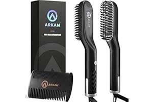 Arkam - Piastra per barba agli ioni per uomini con pettine per barba