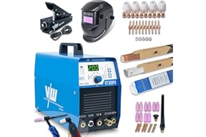 Saldatrice combinata Tig con 200 amp e funzione di saldatura a elettrodo 170 amp e taglierina al plasma 50 amp | Funzione impulso - Gas pre-corsa e post-corsa - Inverter - CT520D - Set Vector Welding