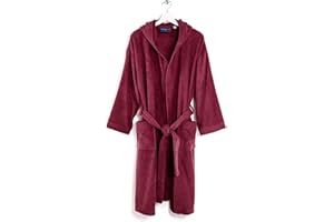 Caleffi - Szlafrok dla dorosłych, Damski/Męski/Unisex z kapturem, gąbka 100% miękka bawełna hydrofilowa 450 gsm, można prać ib Pralka 40° + suszarka