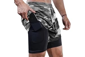 Superora Shorts d'Entraînement Sport Fitness Homme 2-in-1 Short Double Couche