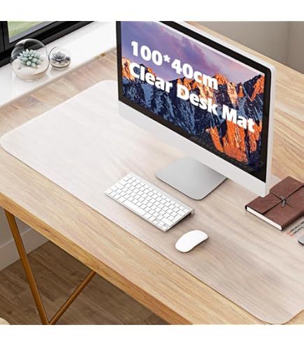 Sottomano Scrivania Trasparente 90x40cm | Tappetino PVC Impermeabile Antiscivolo Con Bordi Rotondi - Foto 12