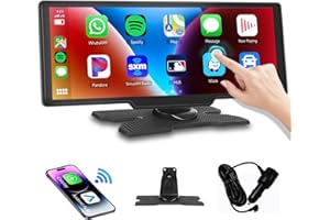 Podofo Bezprzewodowe Carplay Radio samochodowe 10,26'' Bezprzewodowy ekran dotykowy Android Auto Bluetooth Transmitter FM/AUX/Karta SD DC7-32V Łatwa instalacja dla przyczep kempingowych LKW