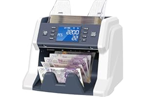 RIBAO TECHNOLOGY Ribao BC-35 Banknote Counter, UV/MG/MT Counterfeit Detection, Money Counter Machine, Value Count for presorted Notes, Two-Year After Service