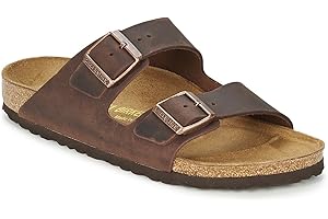 Birkenstock Arizona Greased Leather, Sandali a Punta Aperta Unisex-Adulto
