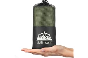 WILLNORN Sábana Saco de Dormir Ultraligera de Microfibra - Compacta Sábana de Verano para Mochileros, Albergues & Refugios de Montaña - XL [220 x 95 cm]