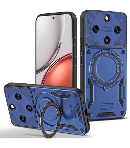 Cover Per Honor Magic 8 Lite 5G Con 2 Vetri Temperati – Protezione Fotocamera Scorrevole, Staffa Integrata, Silicone E PC, Verde - 2