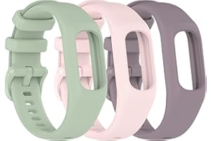 Gheper 3PCS Bracelet en Silicone souple Compatible avec Garmin Vivosmart 5 sangles de rechange de bracelet pour femme et homme, petite/grande taille