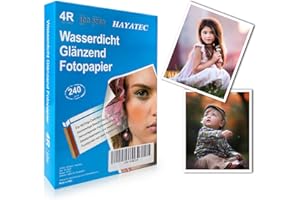 ‎ALASKAPRINT 100 Blatt Fotopapier 10x15 hoch glänzend Tintenstrahldrucker 240g/m² Photopapier Fotokarten Photokarten Sofort Trocken Wasserfest Hochweiß