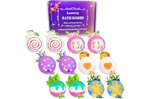 Bath Bombs,Lanwexy 12 Large Bath Bombs Gift Set for Women.Organic Natural Handmade Aroma Pure Essential Oil Bubble Bath Balls.Fragrant Spa to Moisturize Dry Skin.Birthday Gift Idea for Kids