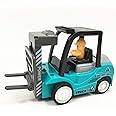 Aceed Boy's Favorite Push and Go Friction Powered Car Toys Set, No battery need, Go far- Tractor Bulldozer Mixer Truck and Dumper, Pull Back Vehicles (Forklift Truck)