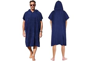 Kato Tirrinia Poncho de Surf de Plage avec Poche, néoprène Absorbant, avec Matelas à Langer, Serviette de Poncho, pour Le Surf, la Natation, pour Adultes, Hommes et Femmes