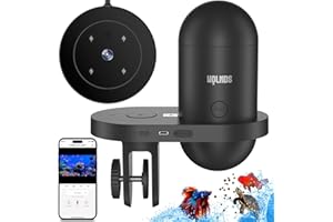 Mangeoire pour Poissons automatiques - Distributeur Automatique de Nourriture WOLMDS avec Caméra 2.5K et Contrôle WiFi/App, 230ml Étanche pour Vacances, Alimentation Précise et Facile (Dark Grey)