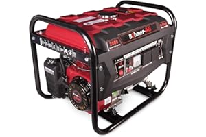 Böhmer-AG 6500W Petrol Generator 2.8Kw 12V DC Output Gen-III Recoil Start Outdoor 8Hp 4-Stroke OHV Engine with 2 UK 240V Standard Plug Sockets
