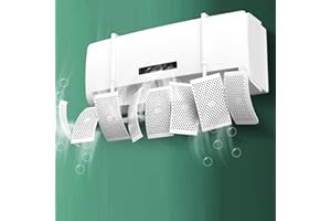 DYBOHF Deflettore per Condizionatore Universale Regolabile, 8 Pale Orientabili a 270°, Montaggio Istantaneo, Materiali Ecologici, Prevenzione Condensa, Adatto Tutte le Stagioni