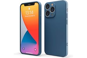 Red Ember Funda a Prueba de Golpes para iPhone, Funda Protectora Ultra Delgada de Silicona líquida con Acabado Mate y Forro de Microfibra Suave antiarañazos (iPhone 13 Pro, Blue)
