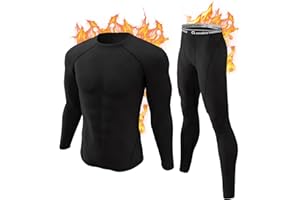CL convallaria Ropa Interior Térmica Hombre, Ultra Cálido Camiseta Termica, Funcional Conjuntos Térmicos, Transpirable Thermoactive Ropa Interior Forro Polar