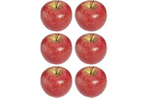 SamHeng 6 Pcs Artificial Apples Fruit Decoration, Lifelike Red Apples Fake Fruits Toy for Home Kitchen Party Decoration Photography Props
