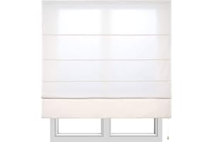 Estores Plegables con Varillas Premium, Estor Traslúcido de Fácil Instalación ofreciendo un Filtrado de Luz Moderado, Aporta Calidez y Estilo a tu Salon o Dormitorio STORESBASIC Crudo 150x250
